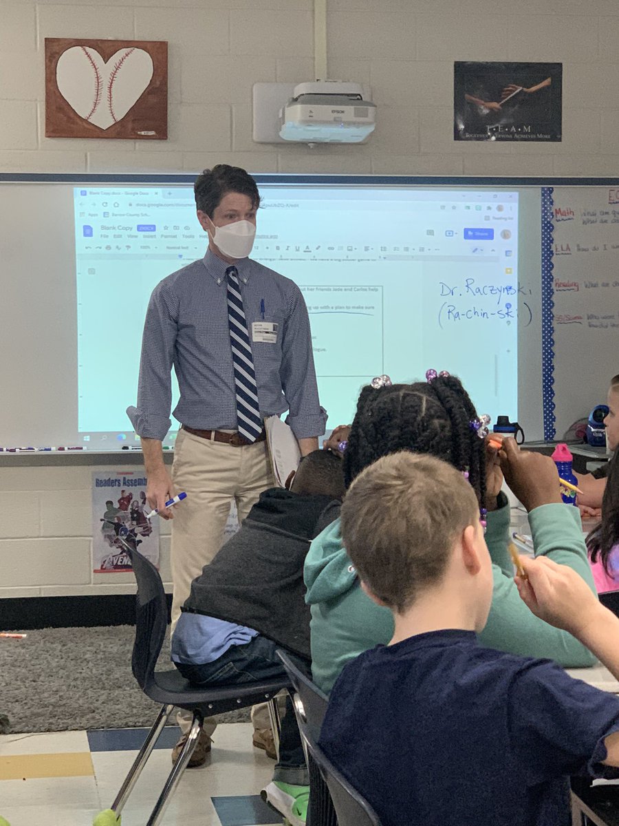 YargoES's tweet photo. “Plan first, then write.”   Dr. Kevin Raczynski spent time today working with Yargo students on writing while modeling for instructors.   Our students are growing in writing, and it is so exciting!!! https://t.co/MLjh4ocHBB