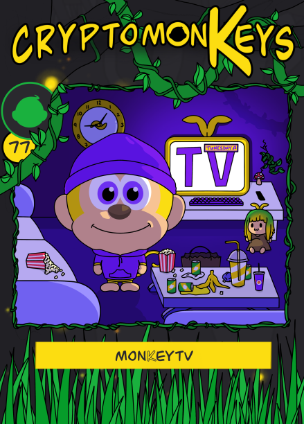 Catch our new #NFT creation 'monKeyTV' by using <a href="/JungleTV_live/">JungleTV.live</a> now!
Also, earn free $BANANO <a href="/bananocoin/">BANANO</a> by watching Youtube videos: jungletv.live

#giveaway 5x NFT + $BAN
RT &amp; follow <a href="/Crypt0monKeys/">cryptomonKeys | Free #NFT #collectibles</a> + <a href="/JungleTV_live/">JungleTV.live</a> + <a href="/bananocoin/">BANANO</a>
Comment <a href="/WAX_io/">WAX</a> + $BAN address
Ends Feb 2
