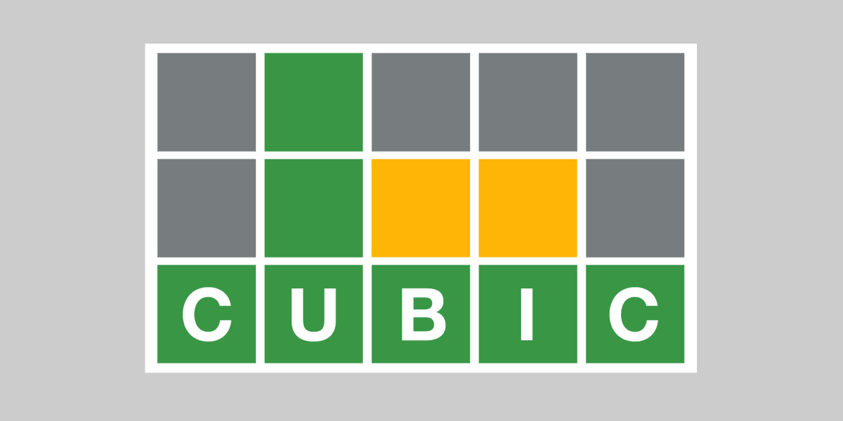 Obsessed with five letter words so you can be a Wordle whiz? Here’s one: CUBIC. Read what it means here: wmb.link/m2b