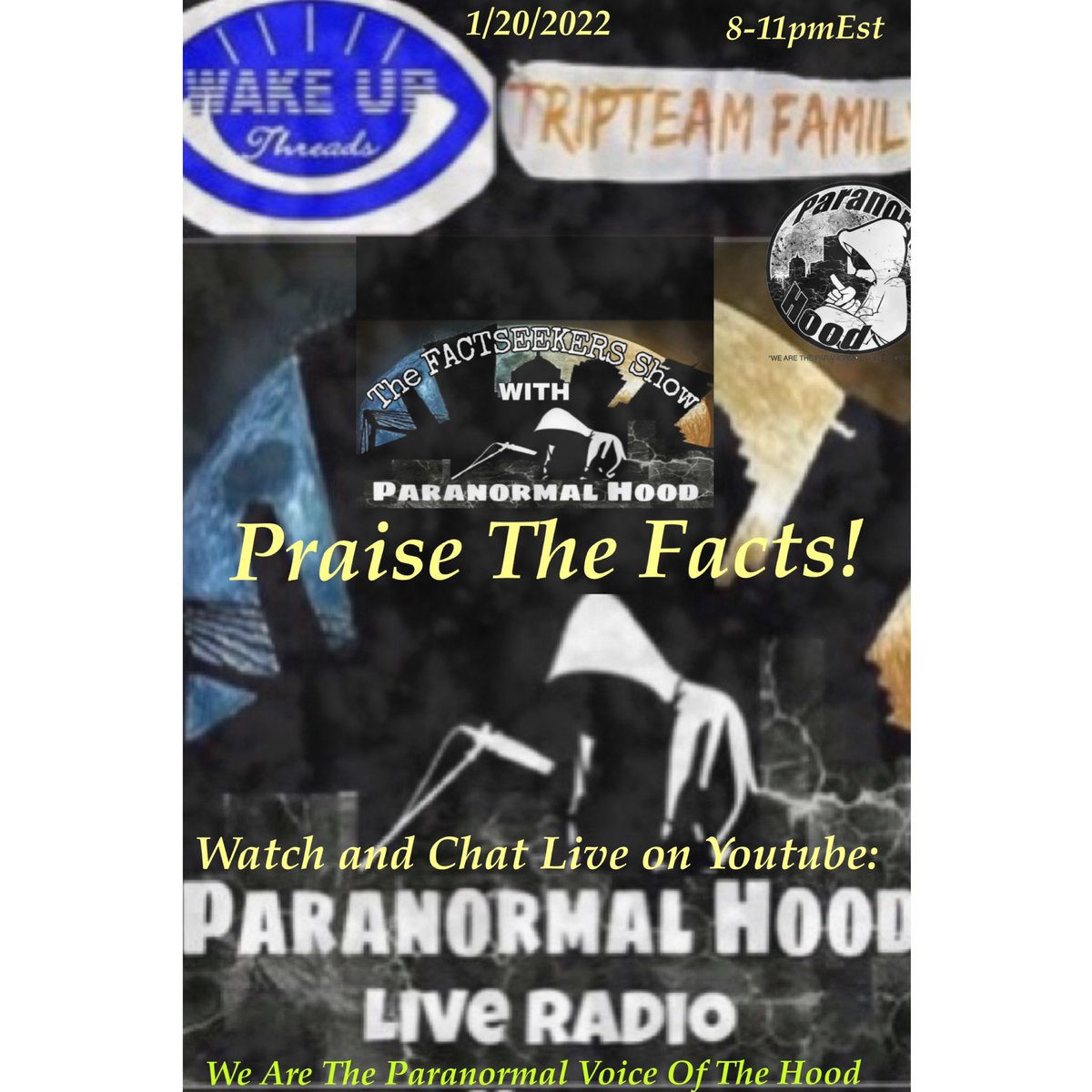 We will be #Live tonight #paranormalhoodlive #TheFactsSeekersShow #PraiseTheFacts #wearetheparanormalvoiceofthehood #hoodeez #wedontdothathere👋🏾