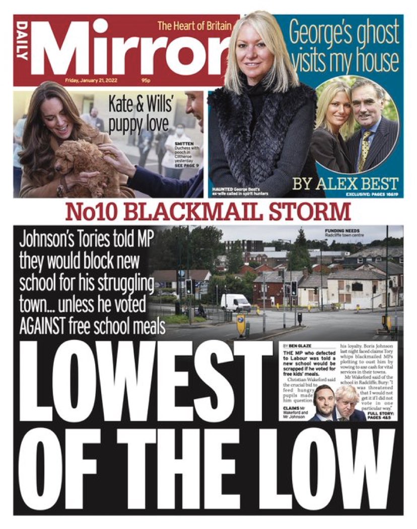 Kevin_Maguire's tweet image. Lowest Of The Low

Johnson’s Tories told MP they would block new school for his struggling town…unless he voted AGAINST free school meals

Tomorrow’s @DailyMirror front page