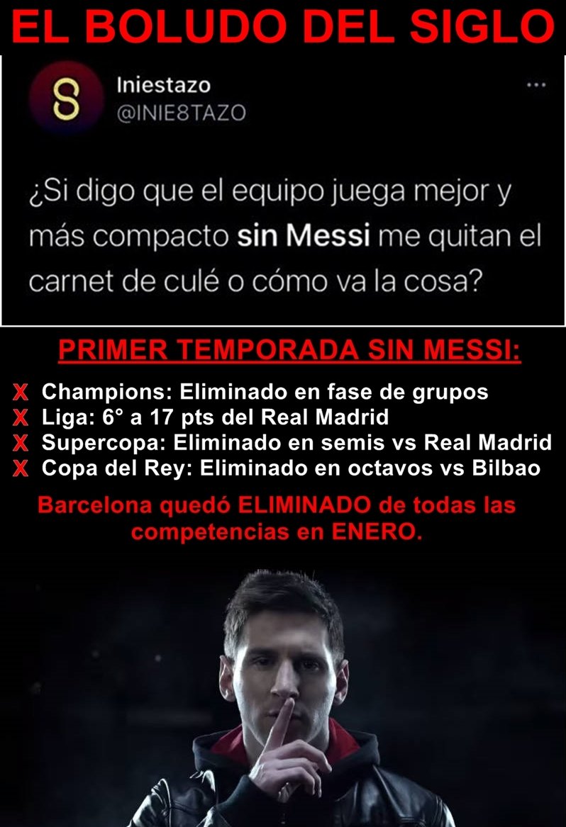 _Messista_arg's tweet photo. @FCBarcelona_es 😂😂😂😂Felicidades a INIESTAZO por ganar la copa al EQUIPO MÁS COMPACTO Y QUE MEJOR JUEGA https://t.co/HyFU2kBIRP