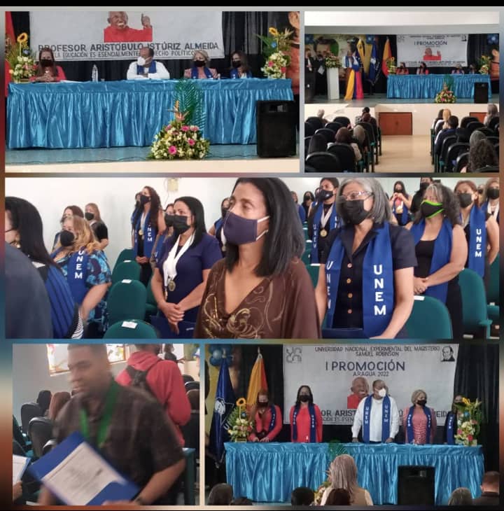 leoalvacabrera's tweet photo. I Promoción de la Universidad Experimental del magisterio "Samuel Robinson" en #Aragua con el conferimiento de títulos de pregrado y postgrado para 93 docentes del @MPPEDUCACION #JuegosNacionales2022 @NicolasMaduro @_LaAvanzadora @Soykarinacarpio @RosangelaOrozco @Funda_cenamec1 https://t.co/0LQBkaE8QM