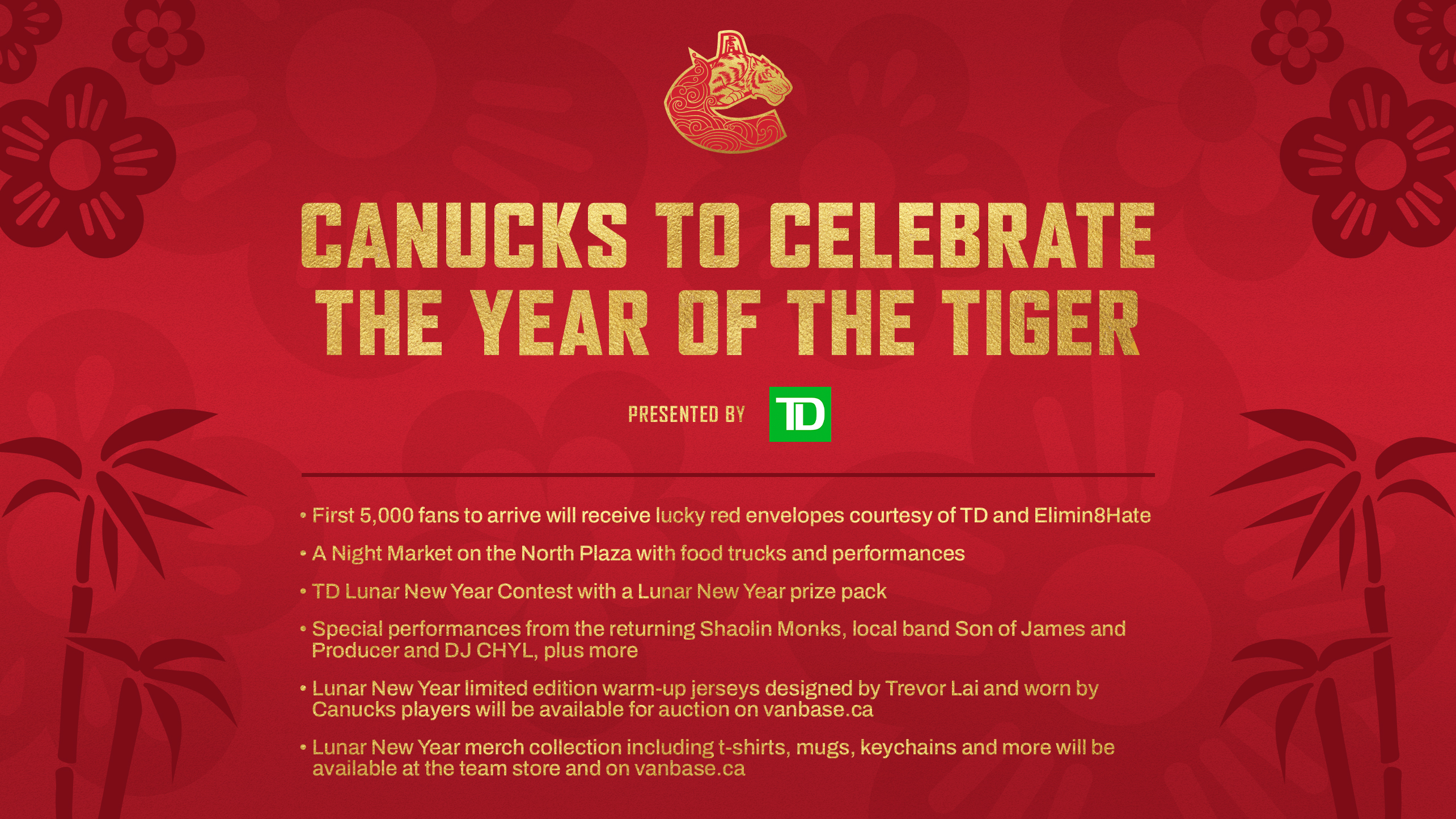 Vancouver Canucks embrace Year of the Tiger with upcoming Lunar New Year  warm-up jerseys