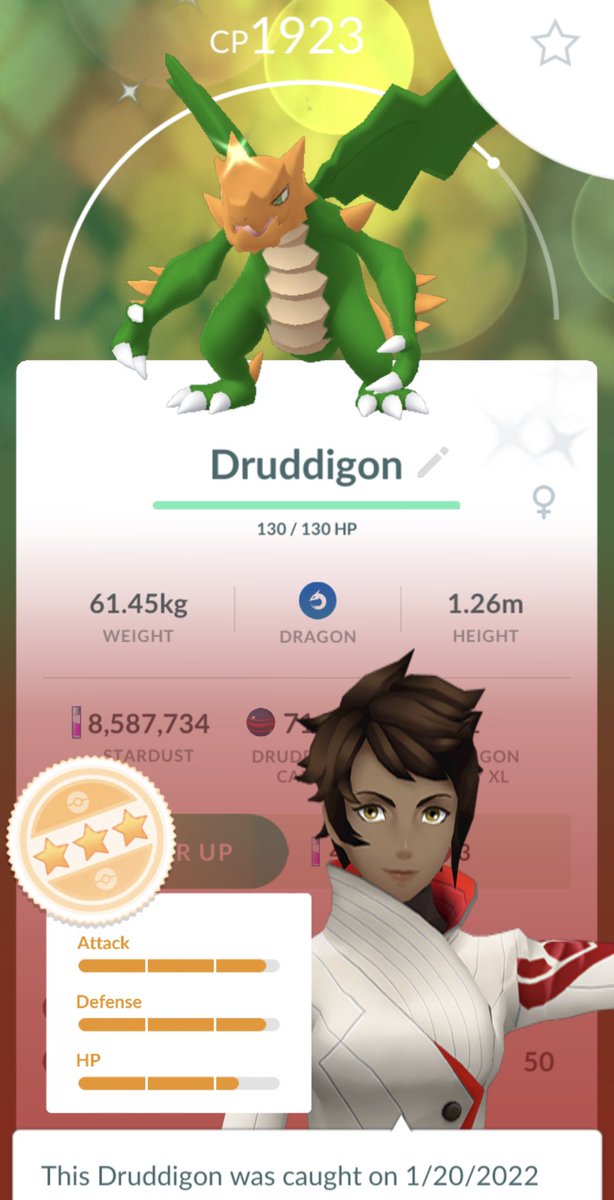 mrlongelote's tweet photo. Very happy with my raid shinies today! New shiny entry dex for both Pokémon! ✨✨🍀🍀 #PokemonGO #ShinyCheck #ShinyPokemon #shinydruddigon #shinyklink https://t.co/biVJirhP63
