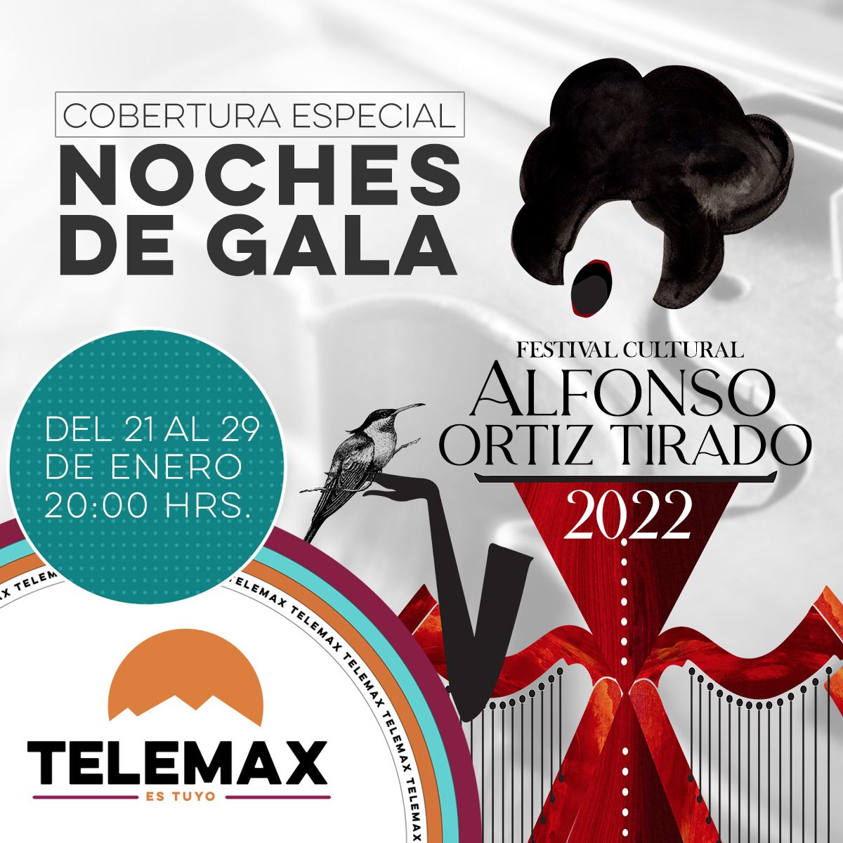 PaulinaOcanaE's tweet photo. ¡Telemax en Álamos!

🟠 Del 21 al 29 de enero, acompaña a @TMXDigital en la cobertura especial de las Noches de Gala del Festival Alfonso Ortiz Tirado 2022.

📺 ¡Sintoniza mañana a las 6:30 a.m. a #NoticiasTelemax con @Rosalbawong7 y @vicenteruiz29 desde Álamos, Sonora!

#FAOT22 https://t.co/k1laWuZdhU