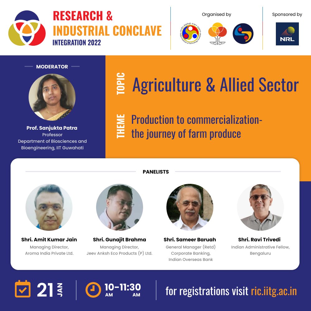 RIC_IITG's tweet photo. RIC'22 | Events for Day 1
Emprendimiento: Start-up Pitching
Time: 8:00am to 6:00pm

Discutir: Panel Discussion
Topic- Agriculture and Allied sector
Time: 10:00am to 11:30am

Topic- Healthcare engineering
Time: 3:00pm to 4:30pm

#ric22 #iitguwahati #research #startups https://t.co/JyTvEfE19D