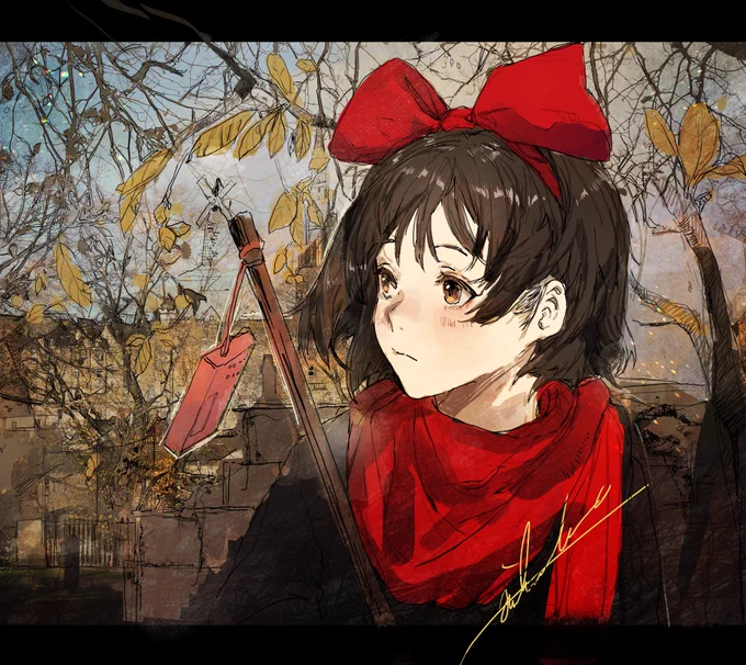 魔女宅シリーズ。経験をした女性(意味深)はピアスをしている描写があるというのを岡田さんの解説でみたけどアニメージュであのおしゃれなフリフリのドレスきたキキ、あの恰好なのに頑なにピアスしてなかったからホッとした 