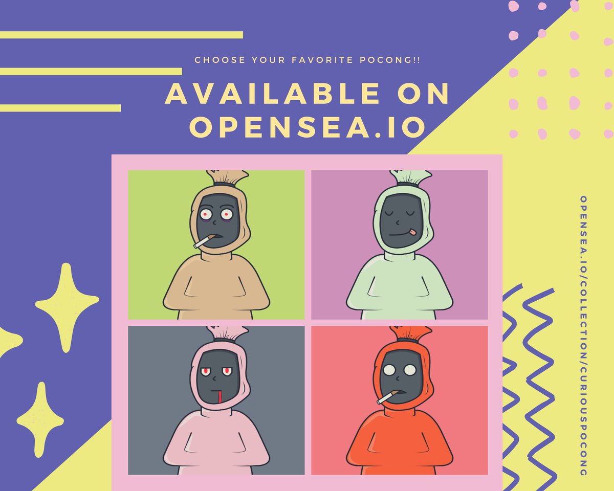 CuriousPocong's tweet photo. Curious Pocong 👻
On @opensea 
1/1 item
⛽0 Gas fee
Original Hand Made ✅

💰 Choose your favorite pocong 💰

#NFTs #NFT #NFTCommunity #nftcollectors #NFTartist #nftart #NFTcollection #NFTshill #NFTProject #nftindonesia #nftcollector #CuriousPocongNFT https://t.co/MX4iH8BQ4j