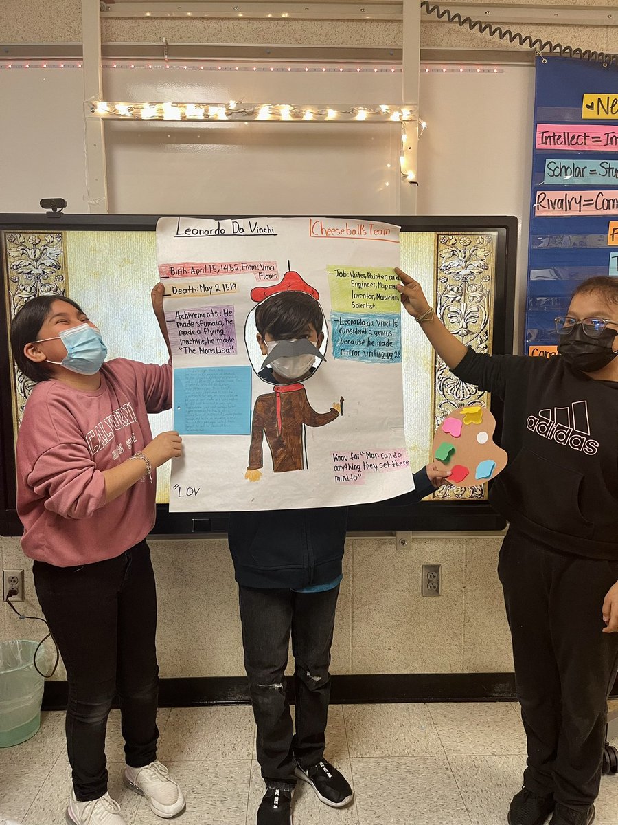 montoyatrev24's tweet photo. Unit 5 !!! We are loving you 👩‍🎨🎨👨‍🎨
Today, my mandalorians created clever biographies and took an opportunity to wear their learning !! It’s amazing to see how far your students can go when you believe in them.🥲💙#CKLA
Our principal @BakerDana2424 took part of our learning !!🤩 https://t.co/OtvGO7jvxx