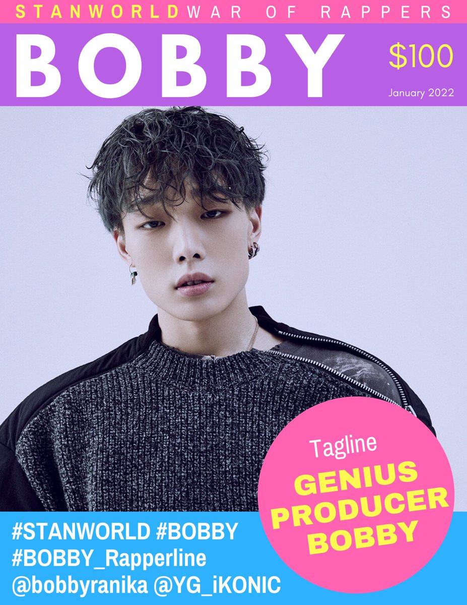 KonicAveINTL's tweet image. [📢MASS TWEET]

Reply separately:

- Words start with letter "G" 
- Bobby's songs
- Bobby's photos

🔒50 retweets
🔒500 replies

Let’s increase our STANWORLD twitter vote. 

GENIUS PRODUCER BOBBY 
#STANWORLD #BOBBY #BOBBY_Rapperline
@.bobbyranika @.YG_iKONIC