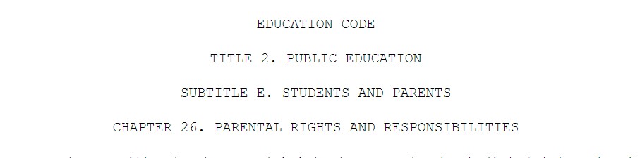 scottbraddock's tweet photo. While Gov @GregAbbott_TX unveils a "Parental bill of rights," y'all should know it's unnecessary because the Texas Education Code, Chapter 26, is called "PARENTAL RIGHTS AND RESPONSIBILITIES" and has been Texas law since 1995 #TxLege https://t.co/h0VG0vW8pZ