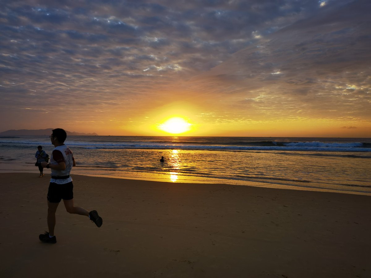 nothing beats a morning run on a sun rising beach