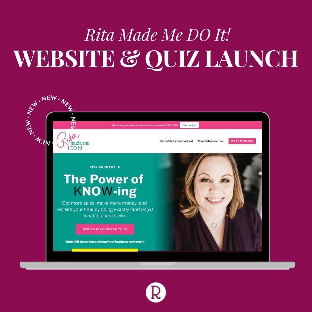 MY NEW QUIZ AND WEBSITE ARE LIVE!!! 

Get more sales, make more money, and reclaim your time by doing exactly (and only!) what it takes to win.. But where do you start? 

I’ve put together a quiz that will help you figure out your next step!

ritamademedoit.com