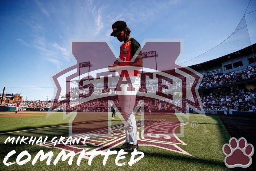 MikhaiGrant's tweet photo. I’m Proud to announce that I will be furthering my academic and athletic career at Mississippi State University.
I would like to thank God, My family, and the coaches at MSU for the opportunity to play at the next level. @HailStateBB @jarrettbrown22 @teamgabaseball @IMGABaseball https://t.co/DJArROP39c