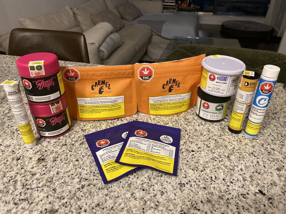 The haul <a href="/carmelcannabis/">Carmel Cannabis</a> @GhostDrops_ <a href="/ElliotHumble1/">Elliot Humble</a> <a href="/WanaBrands/">Wana Brands</a> @MoodRing_ca <a href="/mtlcanna/">MTL Cannabis</a> <a href="/StigmaGrow/">Stigma Grow</a> <a href="/NoyaGrow/">Noya Grow</a>