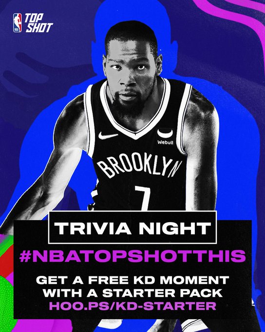 NBATopShot's tweet photo. How many #NBAAllStar MVPs does @KDTrey5 have?

✅ QT with your answer and #NBATopShotThis 
✅ Tag a friend
✅ Include a link to your Top Shot profile

Get a FREE @kdtrey5 Moment when you open a Starter Pack 👉 https://t.co/kiEd9IN9Ei https://t.co/3SRoIoGVha