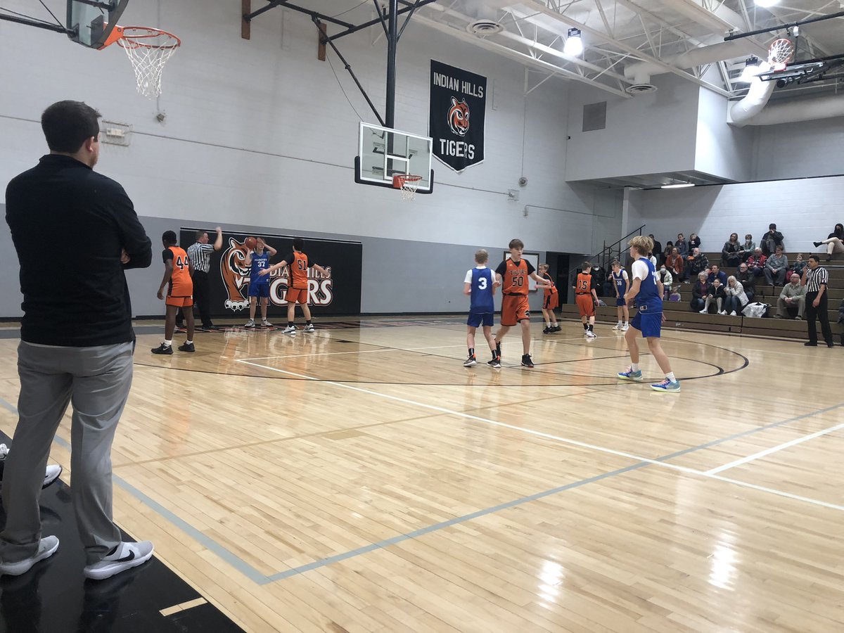 IndianHillsJH's tweet photo. Home opener of our boys’ basketball season, with 3 competitive games with Prairieview. Congratulations to the A team on a hard fought W! #TigerPride https://t.co/M2FW4TTN4w