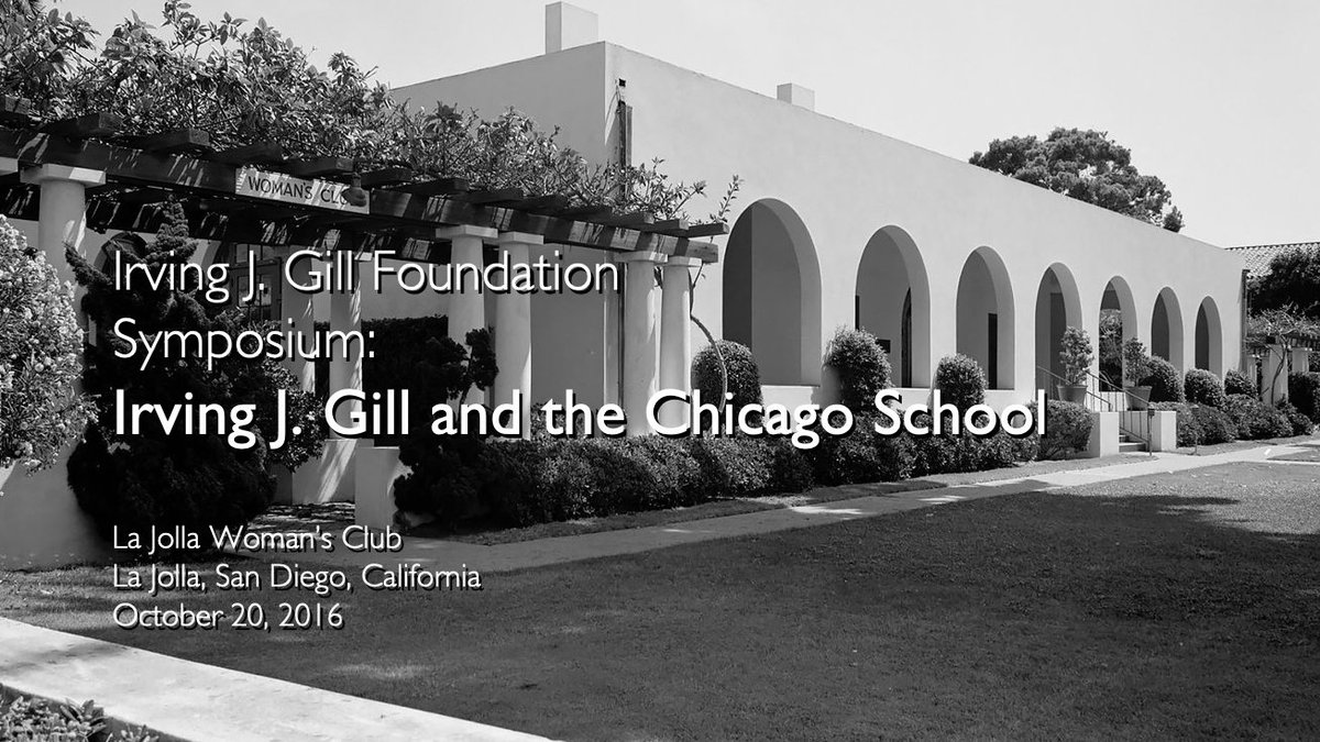 Symposium Video Release
The Irving J. Gill Foundation is pleased to announce the release of the video record of its historic 2016 symposium Irving J. Gill and the Chicago School. 
Watch it on YouTube: youtu.be/Ue1EdUbZPVE