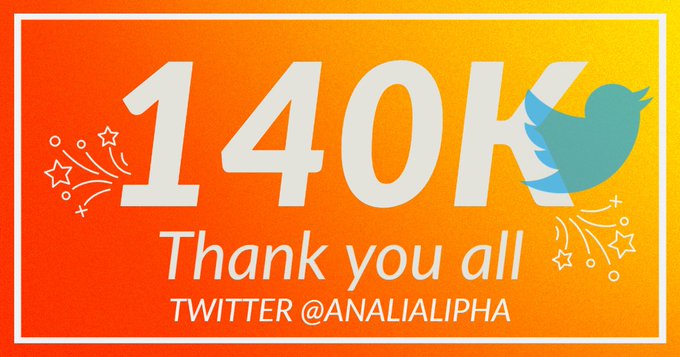 Muchas gracias a todo mi bellos y encantadores seguidores 140k reales y vamos por más RT❤️ esto es gracias