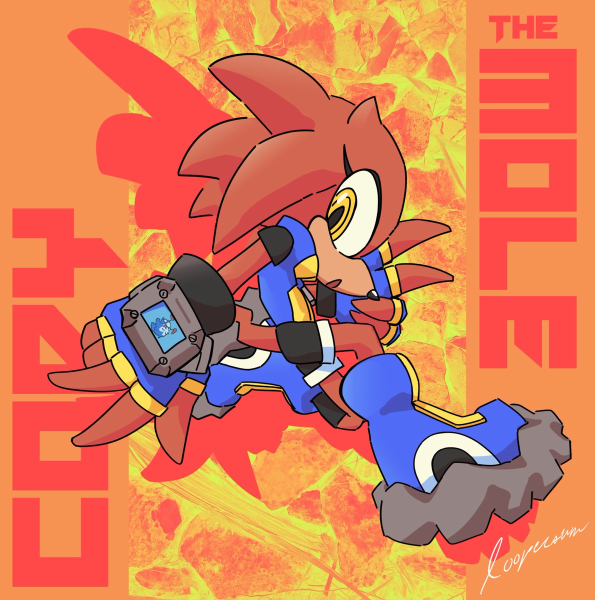 Loopersum's tweet photo. Belated b-day gift for @xyrali_ of her OC, Cody the Mole! https://t.co/TlmXqrkFrx