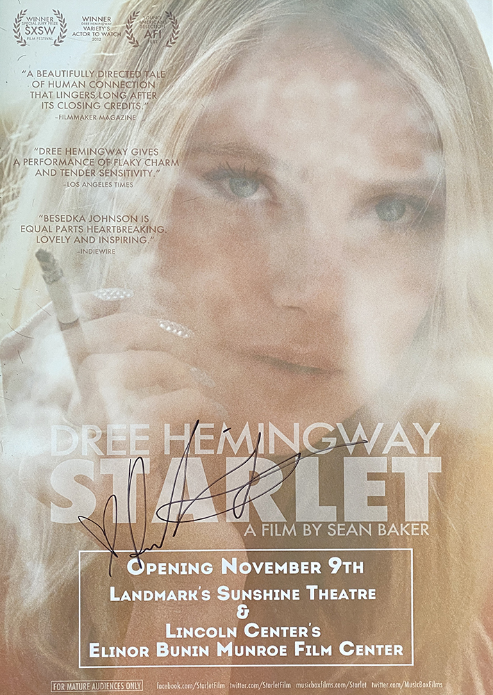 50% OFF ALL! Our fave film of 2010s @Lilfilm dramedy gem STARLET! 12x18 mint premiere engagement mini-poster signed by radiant adorable @DreeHemingway who plays sweet pet-owner/porn actress Jane! Just $28 w/discount westgategallery.com/products/starl…