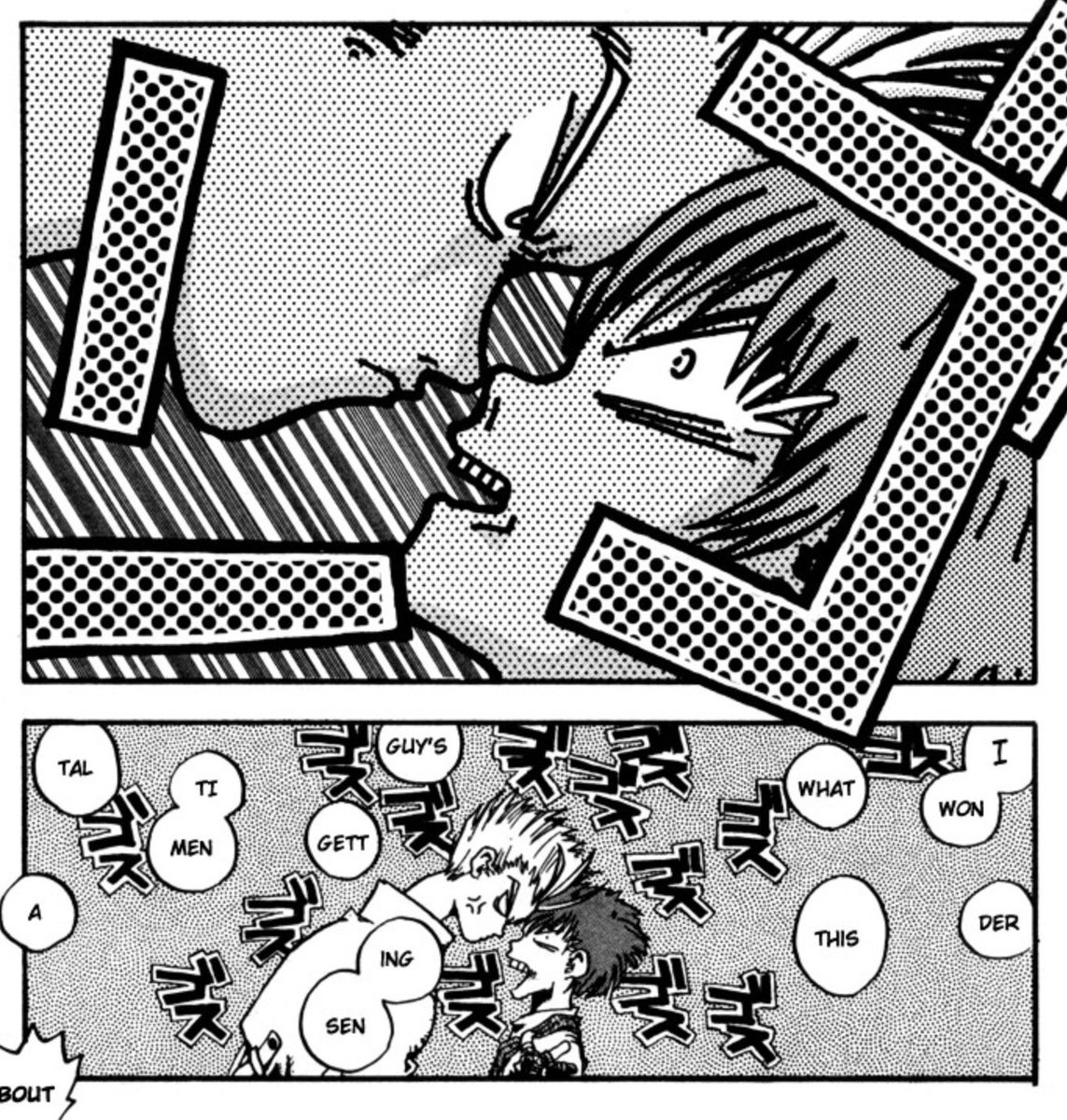 VASH STOP INTIMIDATING KIDS LIKE THIS (i relate to the intense staring tho, i do that a quite a lot. Intimidation) 