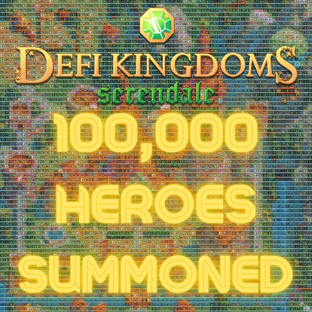 1⃣0⃣0⃣,0⃣0⃣0⃣th Hero was just summoned into the Kingdom!

💎⚔️👑Welcome to Serendale👑⚔️💎

#NeverEnough #DeFiKingdoms #Hero #NFT