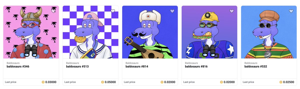 5 Baldies from Baldosaurs #NFT collection has been sold at more than doubled #BNB! Show us what you got 😎

📍Create, Curate, and Collect at cantata.io
