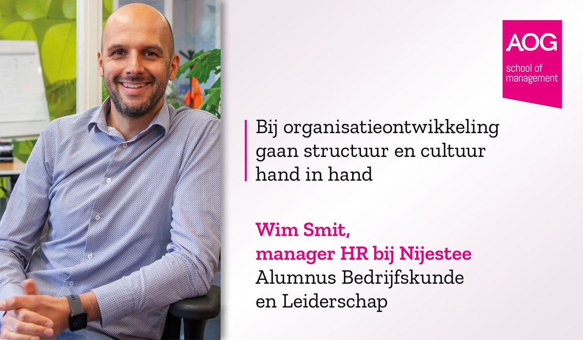 Wim Smit van #nijestee is een HR-man in hart en nieren. Hij volgde de #leergang Bedrijfskunde en #Leiderschap. Benieuwd naar het interview met Wim? aog.nl/interview-wim-…