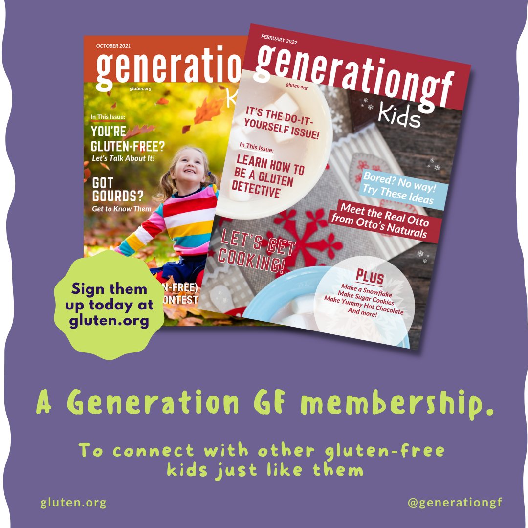 GenerationGF's tweet photo. 💜 Receiving a #celiac disease, #glutenintolerance, or #wheatallergy is a life-changing diagnosis.

😘 If your child has been newly diagnosed, we have some gift ideas to help make the transition to living gluten-free a little easier. https://t.co/AxY7c44s7s