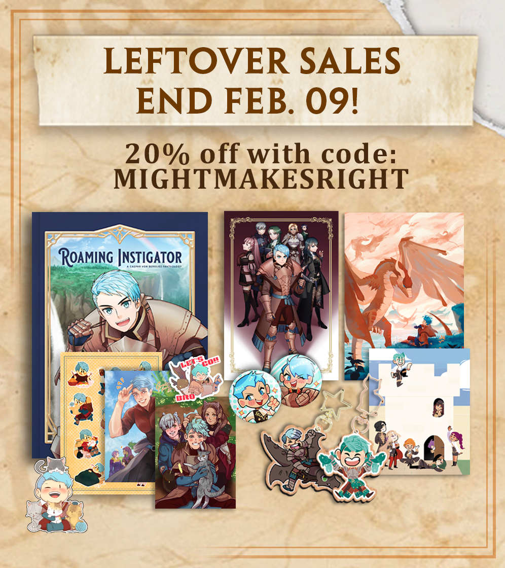 casparzine's tweet image. Leftover sales will end on February 09! If you like Caspar, be sure to grab our zine &amp;amp; our merch before it's too late!

Remember, our discount code MIGHTMAKESRIGHT will  get you 20% off both our bigcartel &amp;amp; etsy store!

💪casparzine.bigcartel.com
💪 (UK/EU) etsy.com/shop/casparzine