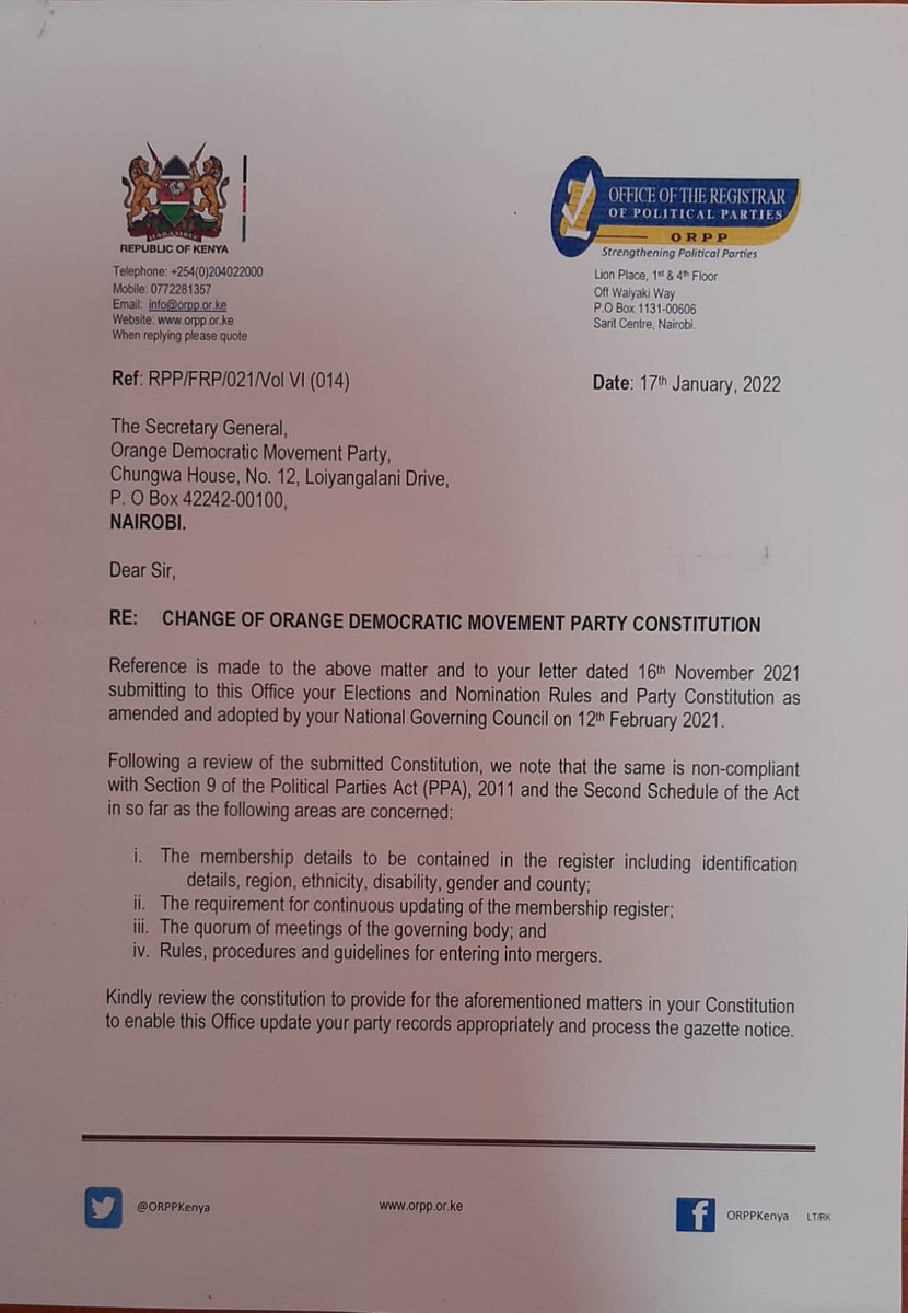 Egghead <a href="/OleItumbi/">-Dennis Itumbi, CBS</a> fire your agents because the amendments we made were to entrench the ODM Disability League as an organ in the Party Constitution. Also, can you read the very next paragraph of the document you highlighted? Only I can issue notice of an NDC hata hio ya Jimmy.
