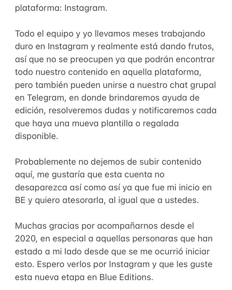 Mediante este post me gustaría anunciar el nuevo camino que tomará nuestra cuenta, realmente estoy agradecido con cada persona que nos ha acompañado desde el inicio.

Abajito dejaré los links a los perfiles anteriormente mencionados en las imágenes.

Muchas gracias,
de corazón.