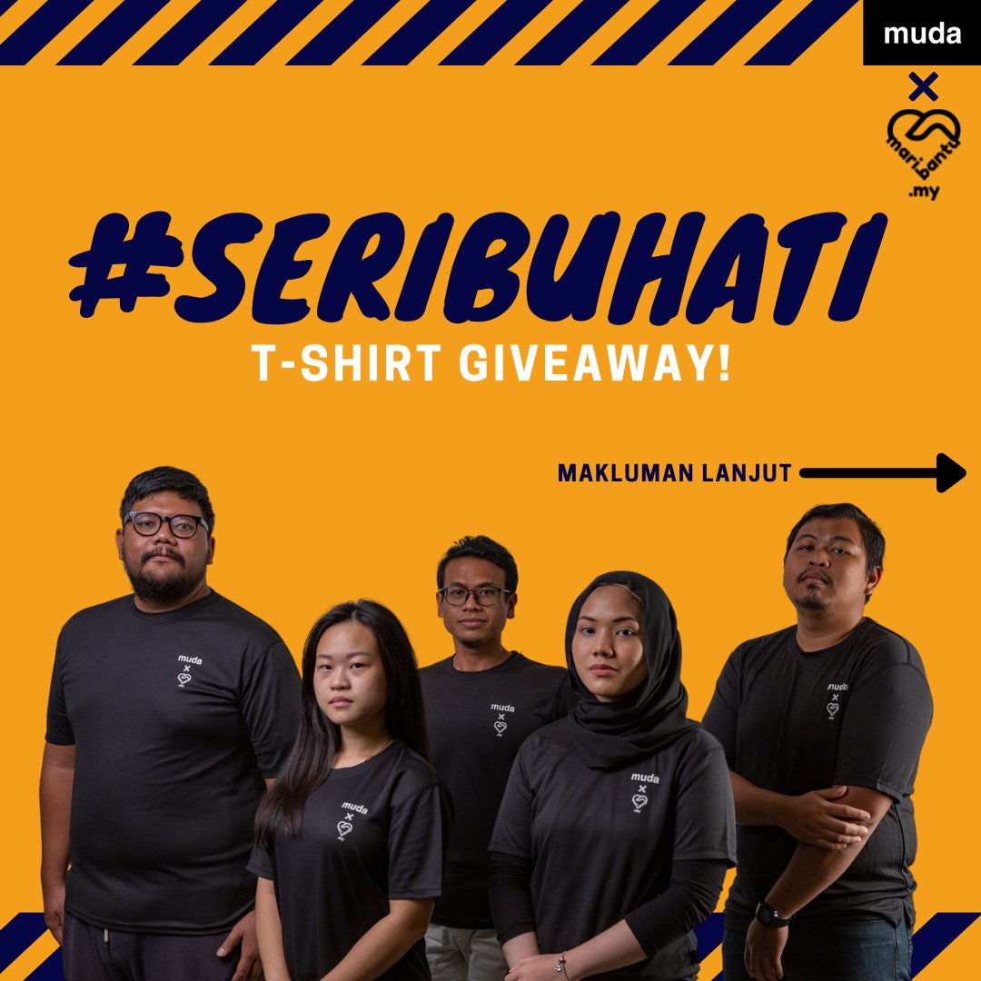 partimuda's tweet photo. Panggilan kepada sukarelawan maribantu yang berdaftar.

Dapatkan baju Projek #SeribuHati anda. Klik pada 'link': https://t.co/M3Sb7v13HG untuk dapatkan baju edisi terhad ini. 

Maklumat lanjut dalam poster-poster di bawah. https://t.co/q852b6EGX4
