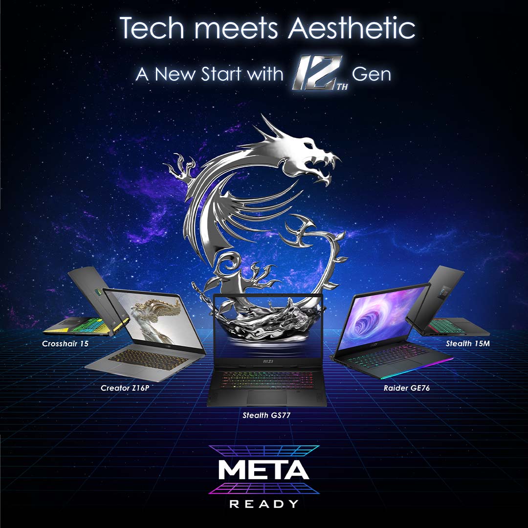 Evetech's tweet photo. You have been asking about it, MSI has answered the call.
Tech meets Aesthetic with the New MSI 12th Gen Laptop Range!!
#MSI #intel12gen #laptops https://t.co/kFUhNsZKWS