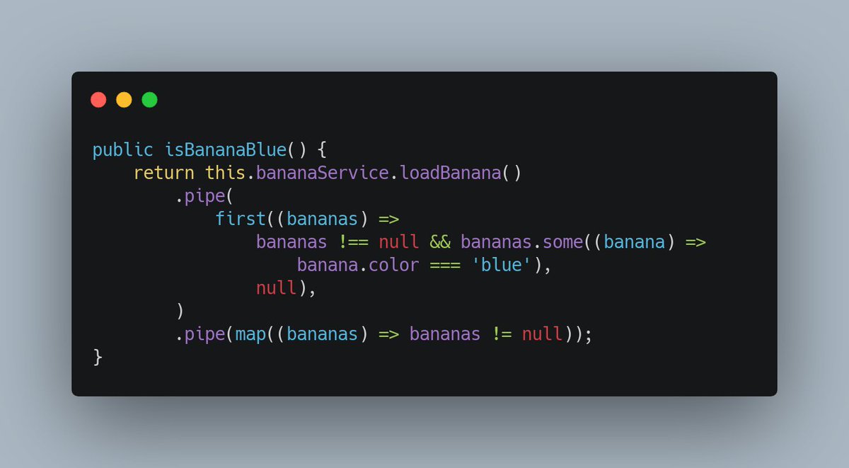 BrowserPerson's tweet photo. TIL: if you want your observable to emit even if everything is filtered out, use first + default value
#rxjs #frontend #webdev https://t.co/dvXoP5bL2t