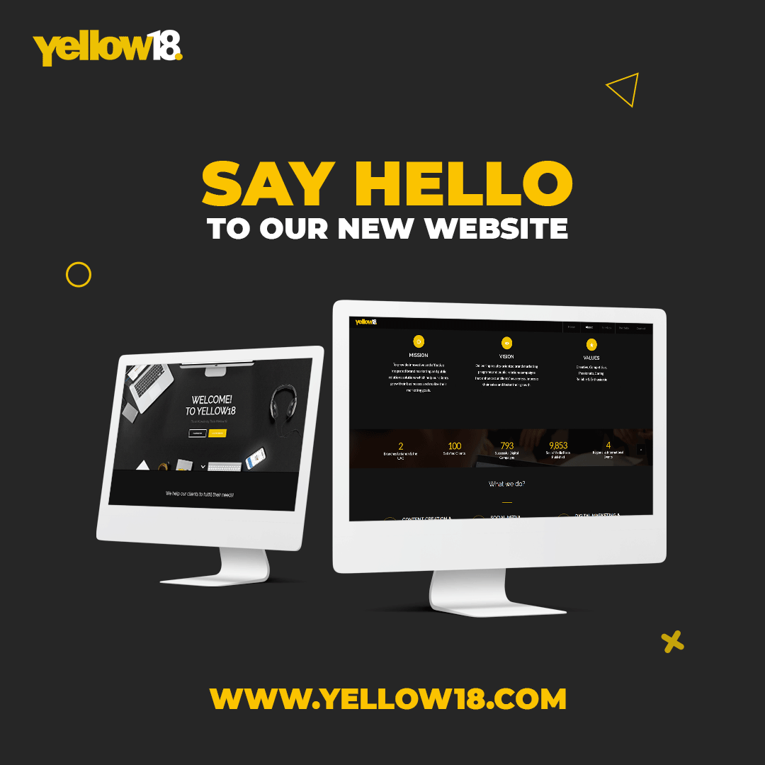 yellow18me's tweet photo. Our shiny new website is now live.✨
Visit and sign up for our newsletter to get blog posts, updates, and special offers!
👉 https://t.co/RxFxyH9peD
.
#Yellow18 #Website #digitalmarketing #socialmedia #marketing #dubai #mydubai❤️ #uae🇦🇪 https://t.co/2tXWl3Ku53