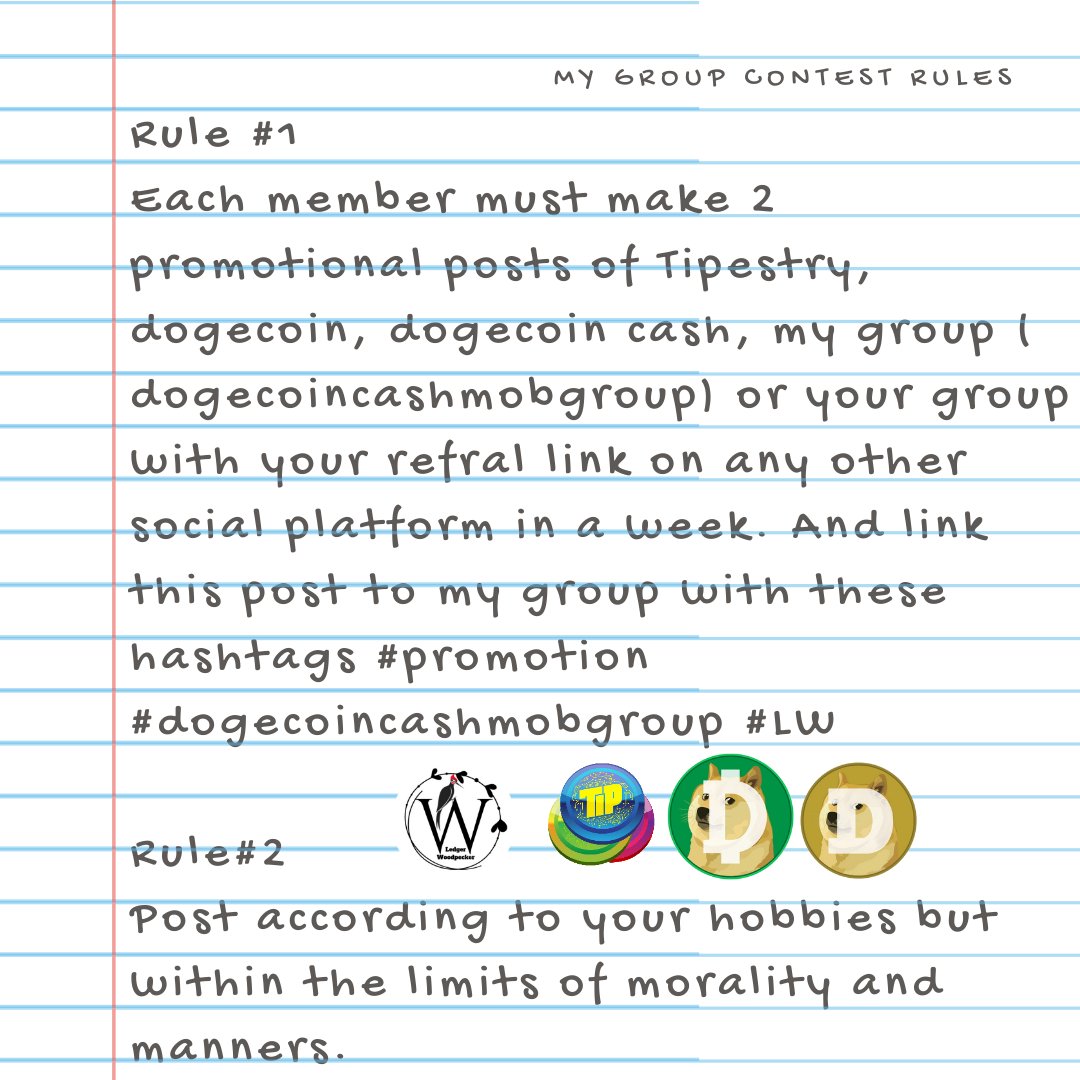 Bella45081013's tweet photo. There is runing a #Contest in each group on #Tipestry.Where u can earn #dogecoin &amp; dcoin cash by particpting in grp contsts.Join my dogcoincashmobgrp &amp; get LW coin too. Read the dtails from the pics below &amp; join my grp through link
https://t.co/mRbCDwpd6Z
https://t.co/AB5pzXguE2 https://t.co/8cpztApz7e