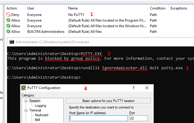 0gtweet's tweet photo. Are you an admin with EXE blocked by #AppLocker? You can bypass the protection without any execution traces in the AppLocker Log! Load your DLL, steal the token from spooler and create the child process. 
C source code and the compiled binary, as usual: https://t.co/ZXiRPpEAvO https://t.co/AkJa4O6zQR