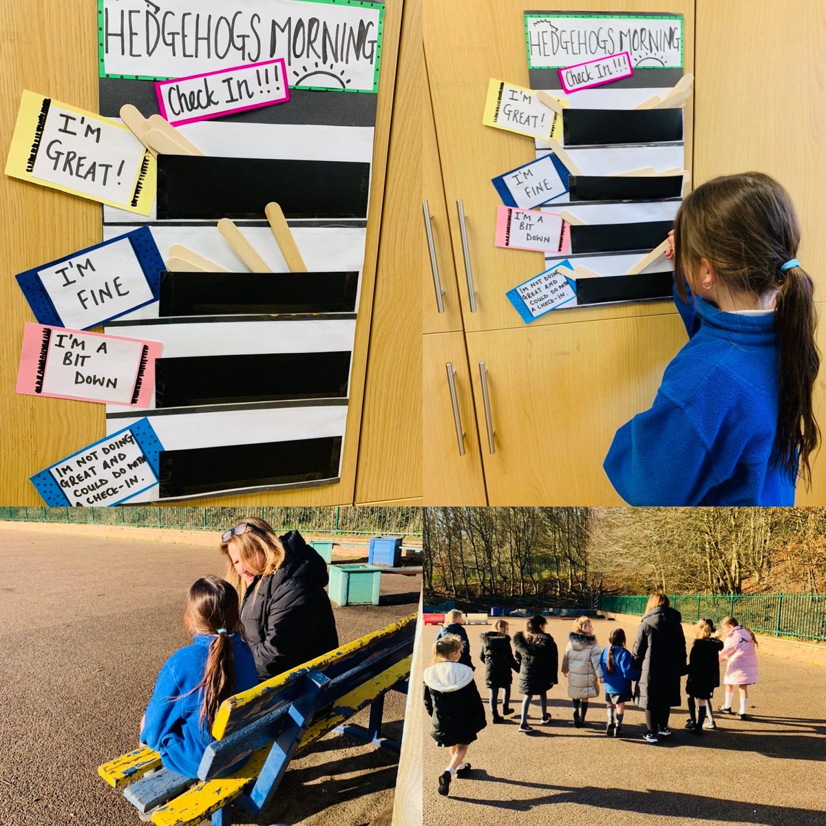 Y3 have been trialing new ways to support the children’s wellbeing. From an anonymous ‘check in’ followed by ‘a walk n talk, they breathe in nature, talk to their friends &amp; teachers and start the day in a positive way! The response has been fab! #MentalHealthAwareness #Staywell