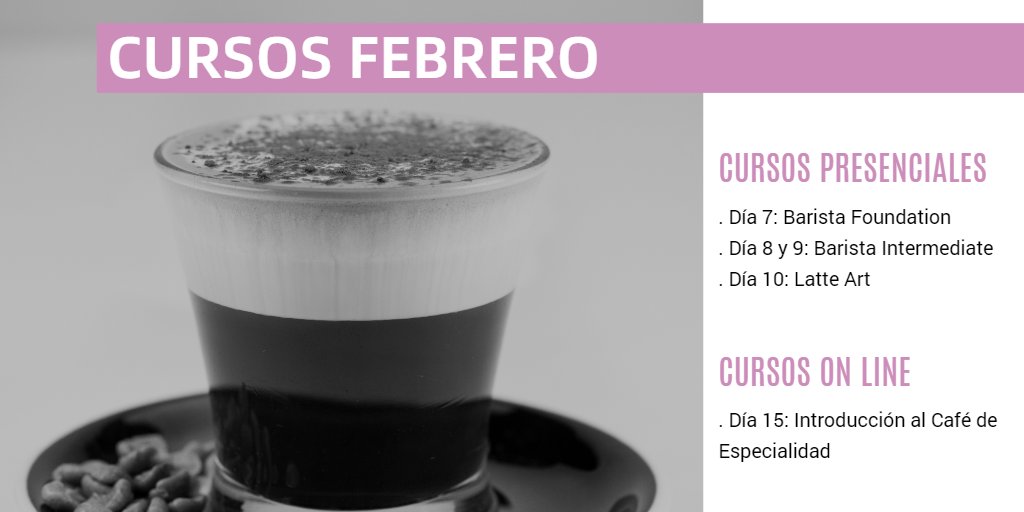 Fechas Febrero: ¡últimas plazas! 
*Todos los cursos son bonificables por la Seguridad Social
#mareterracoffee #febrero #cursos #barista #latteart #specialtycoffee #cursosfebrero #fundae #sca #cursoonline