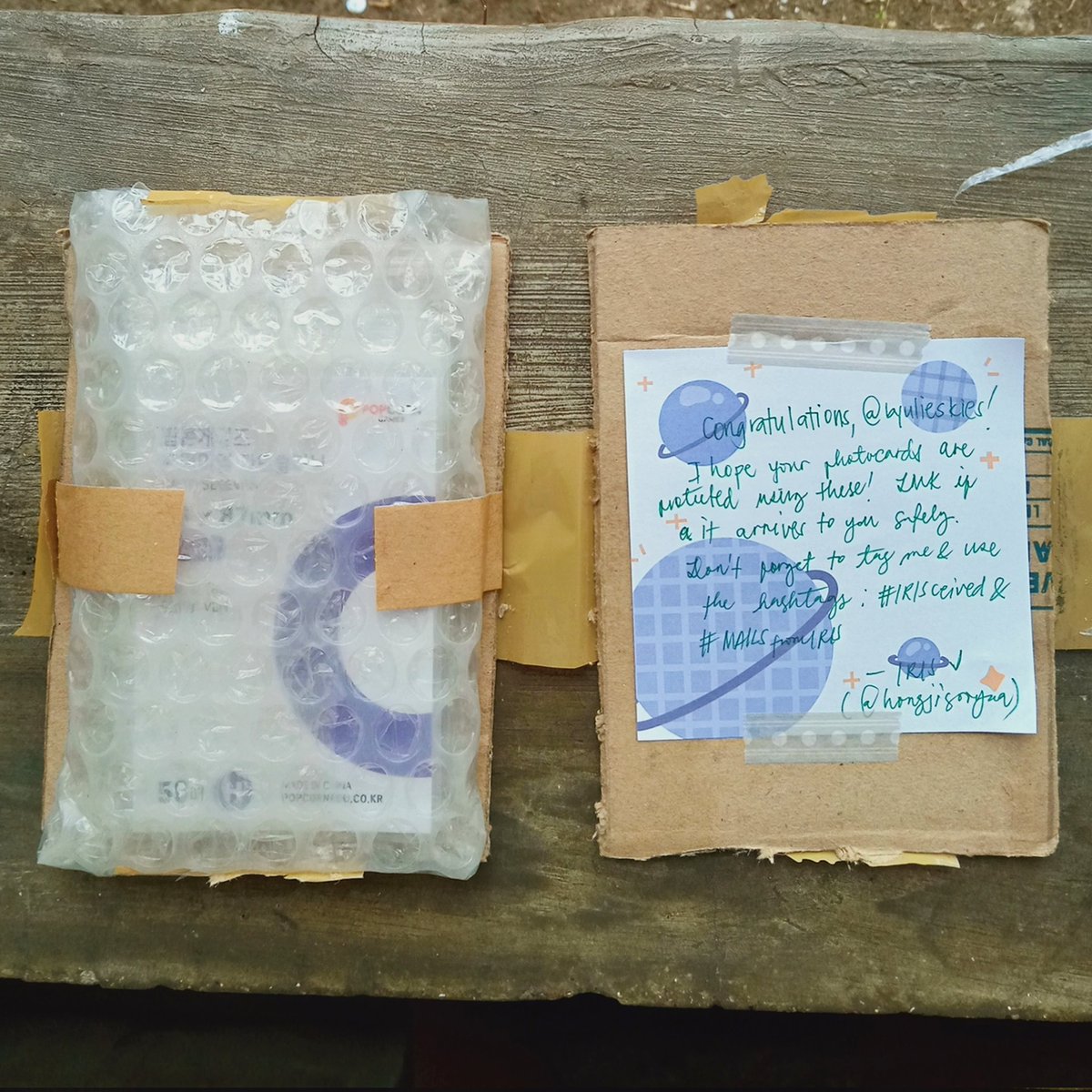 byulieskies's tweet photo. ꒰ #kellmails | from @hongjisooyaa , #IRISceived #MAILSfromIRIS ꒱

💌
⤷ maniwala ba kayong ngayon lang ako nakahawak ng popcorn sleeves 😭 thank you for this! forgot to film an unboxing but took a photos naman hehe everything was super well packaged and safe siya dumating <33 https://t.co/0sH1dJThkF