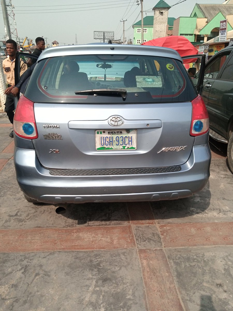Neatly used Toyota Matrix 2005 model for sale in Port Harcourt..
The Engine and gear is working perfectly well, the AC is cooling, the body has been Neatly flashed before, the interior is neat, all the papers are intact... Nothing to repair! 

Last price is #1.5m