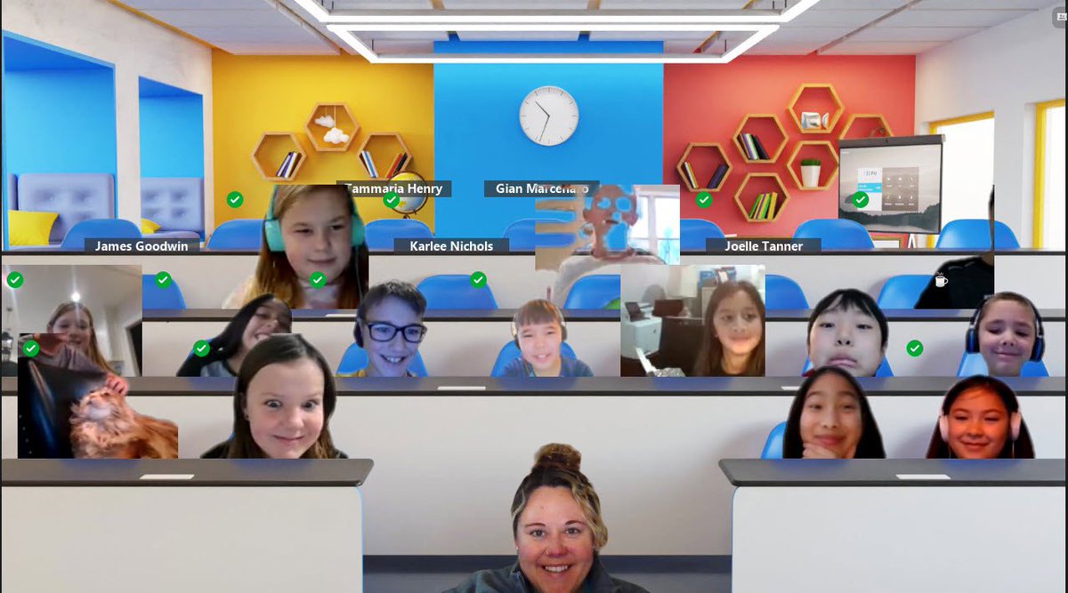 mcdsclass's tweet image. Love this feature in Zoom! This virtual snow day almost felt like we were in class together! Virtual day perk… meeting each others pets! ❤️#hayfam #virtualsnowday