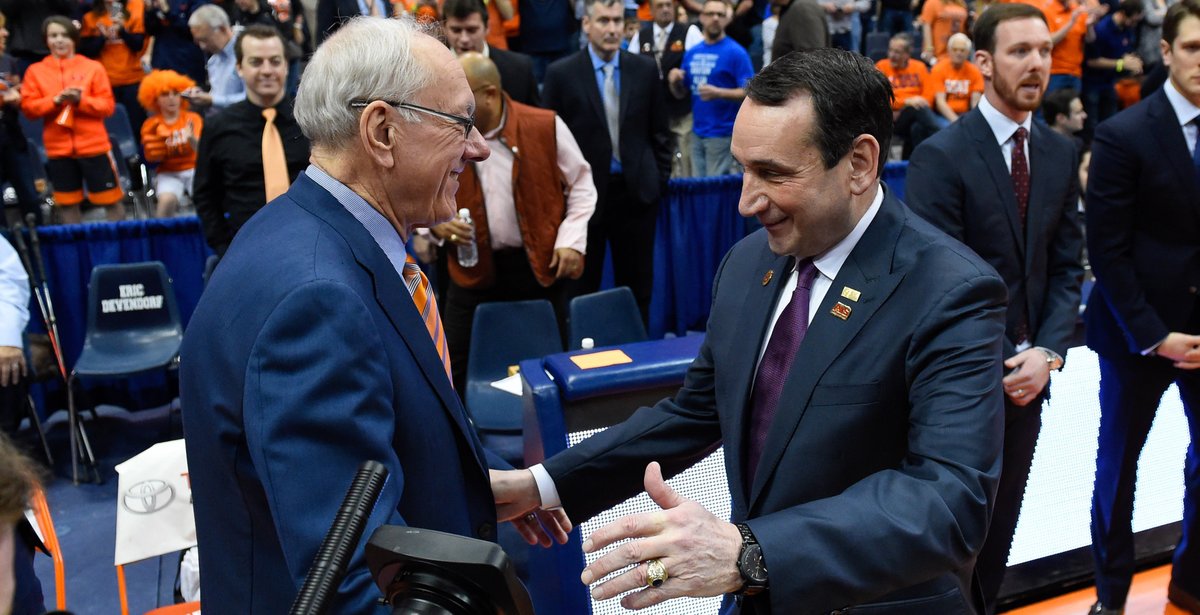Television, live stream, series history and more for Syracuse at #6 Duke on Saturday. https://t.co/hBzGXzuBMo https://t.co/t3CTMrKf1D