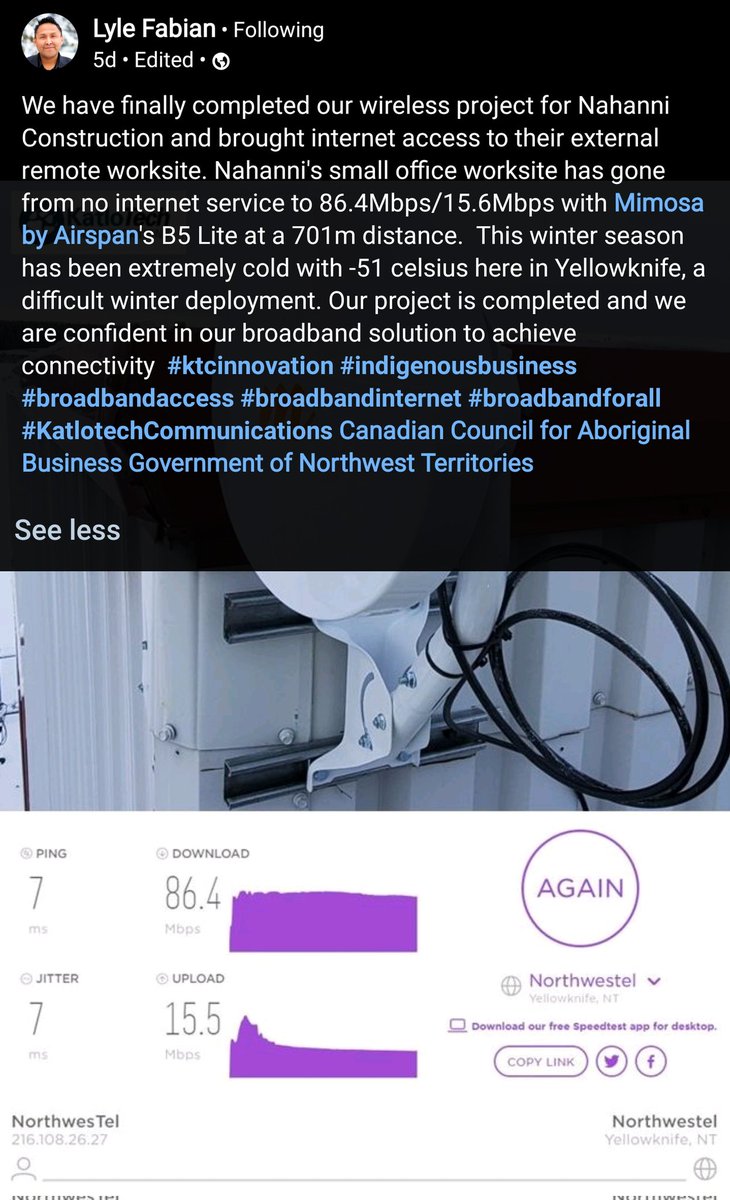 An interesting update from #NWTDigitalainnovator Lyle Fabian! Mahsi cho Quyanainni Thank you :) don't forget to check out our last post for our latest #DigitalNWT contest!