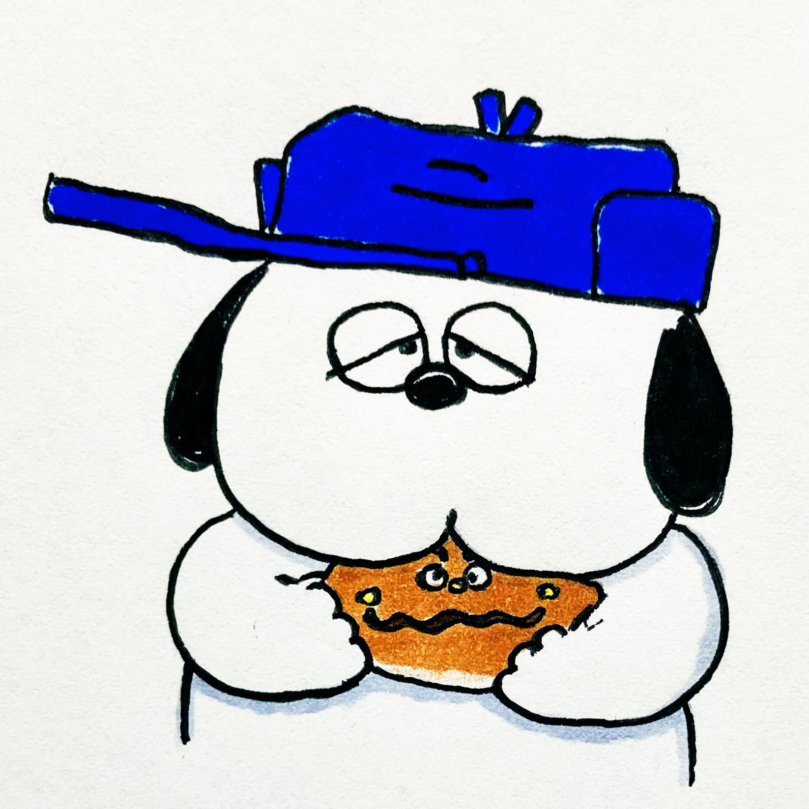 Wlfa Snoopy Day330 カレーパンマンを食べるオラフ 100日後も食べるオラフ アナログイラスト T Co Gbufanxtqt Twitter