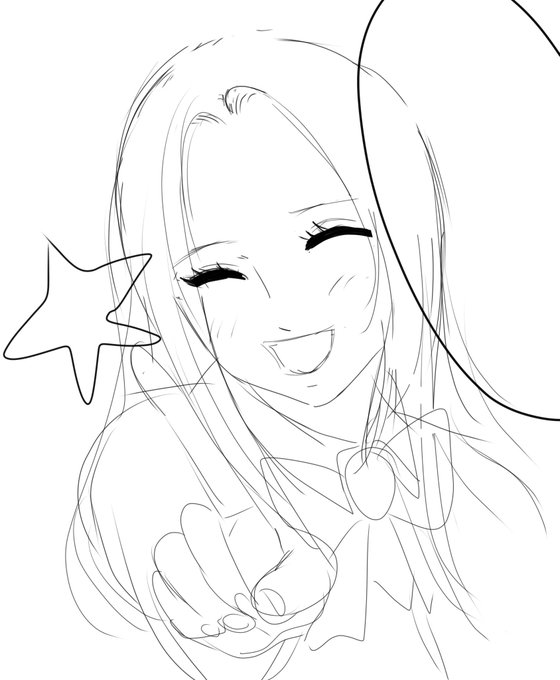 うちの子のLINEスタンプ風の絵を描き始めてるけどどっちがいいかな? 