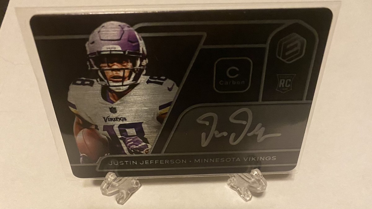 generwealth's tweet photo. @RyansCardssLLC Justin Jefferson Rookie Panini Elements Carbon 2/6 - $1,000 https://t.co/g3GAgyBHmB